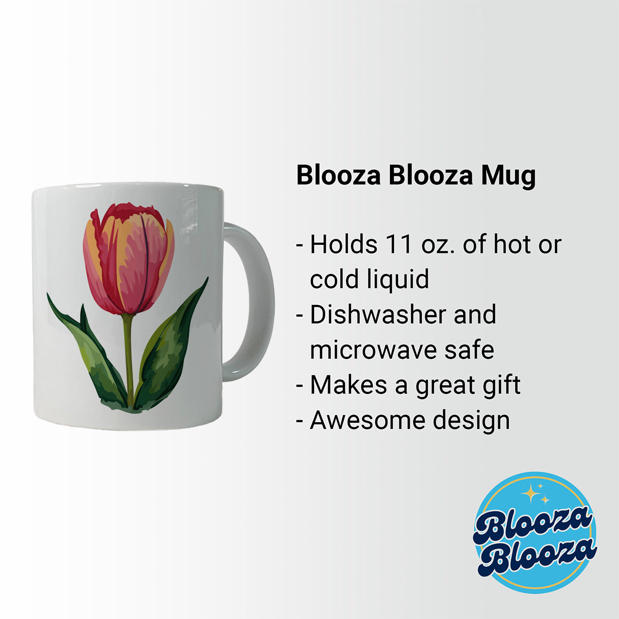Tulip Flower Watercolor Ceramic Tea Coffee Mug Cup - 11oz