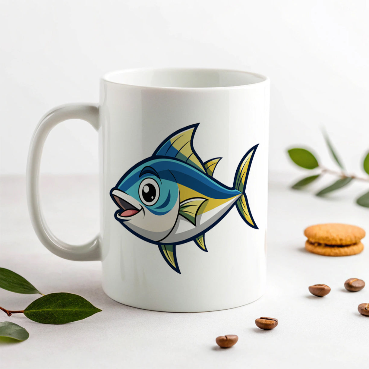 Tuna Fish Cute Ceramic Tea Coffee Mug Cup - 11oz