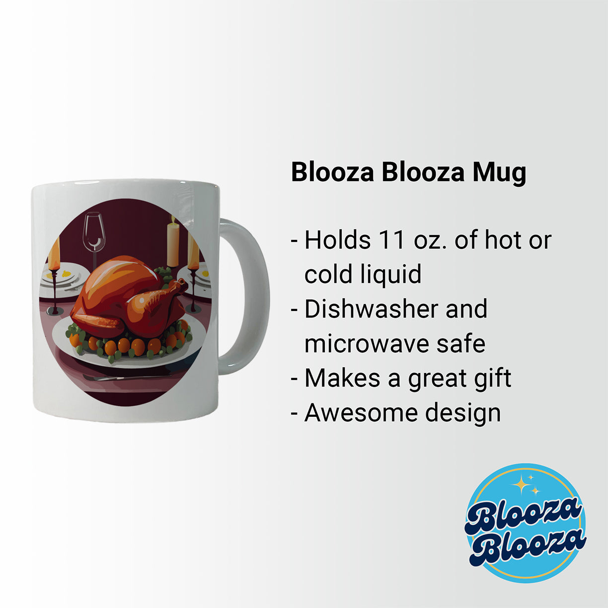 Turkey Thanksgiving Ceramic Tea Coffee Mug Cup - 11oz