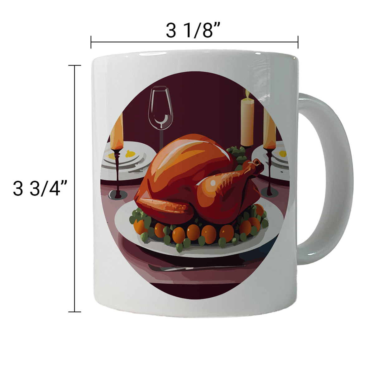 Turkey Thanksgiving Ceramic Tea Coffee Mug Cup - 11oz