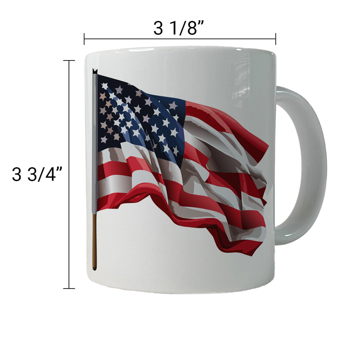 USA Flag American Waving Ceramic Tea Coffee Mug Cup - 11oz