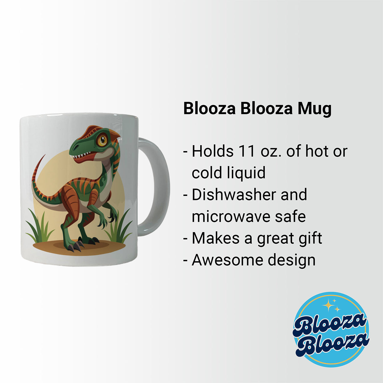 Velociraptor Dinosaur Ceramic Tea Coffee Mug Cup - 11oz