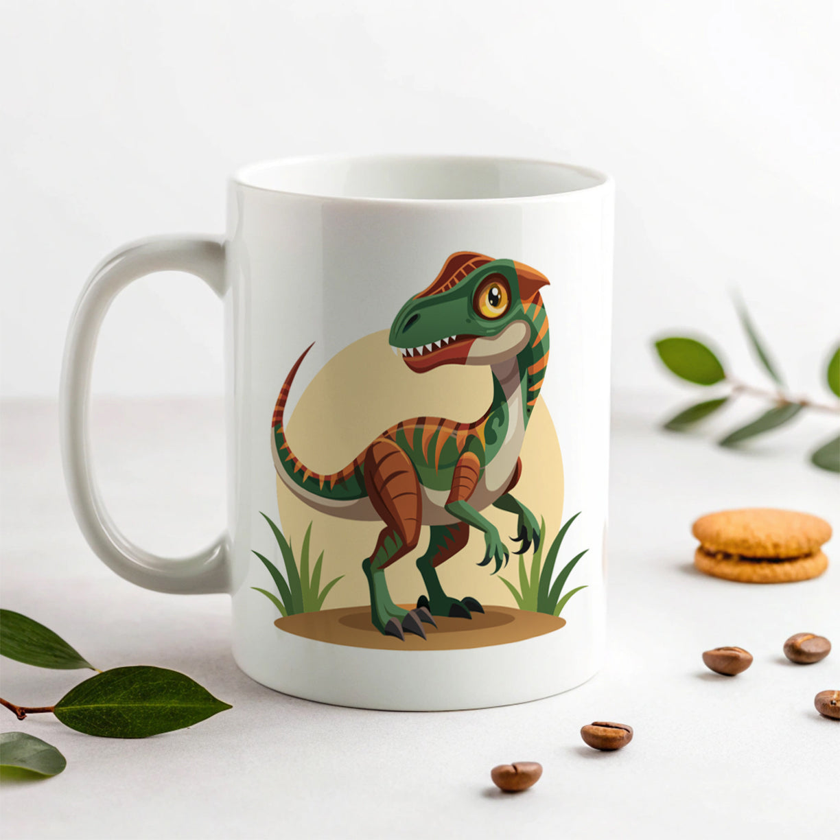 Velociraptor Dinosaur Ceramic Tea Coffee Mug Cup - 11oz