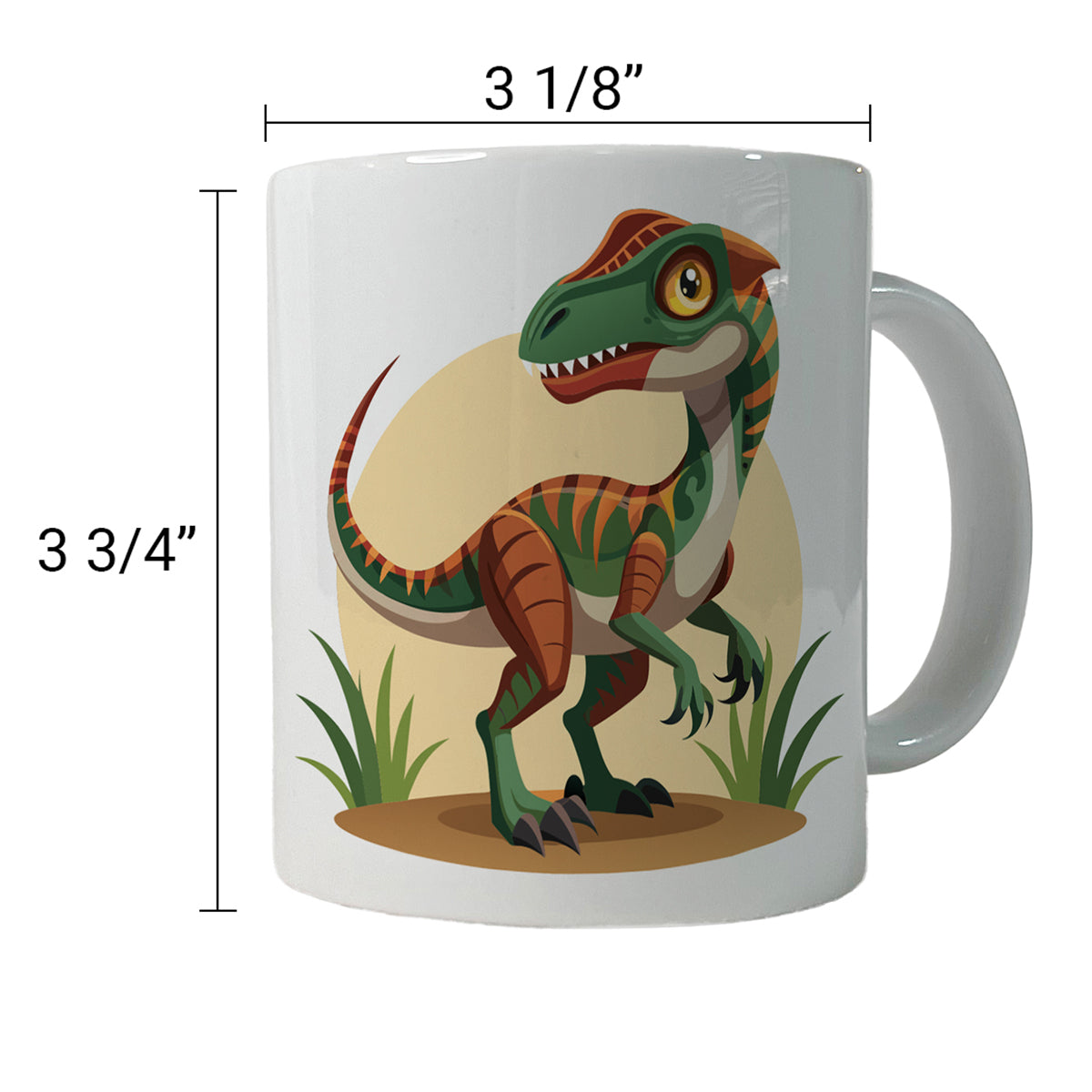 Velociraptor Dinosaur Ceramic Tea Coffee Mug Cup - 11oz