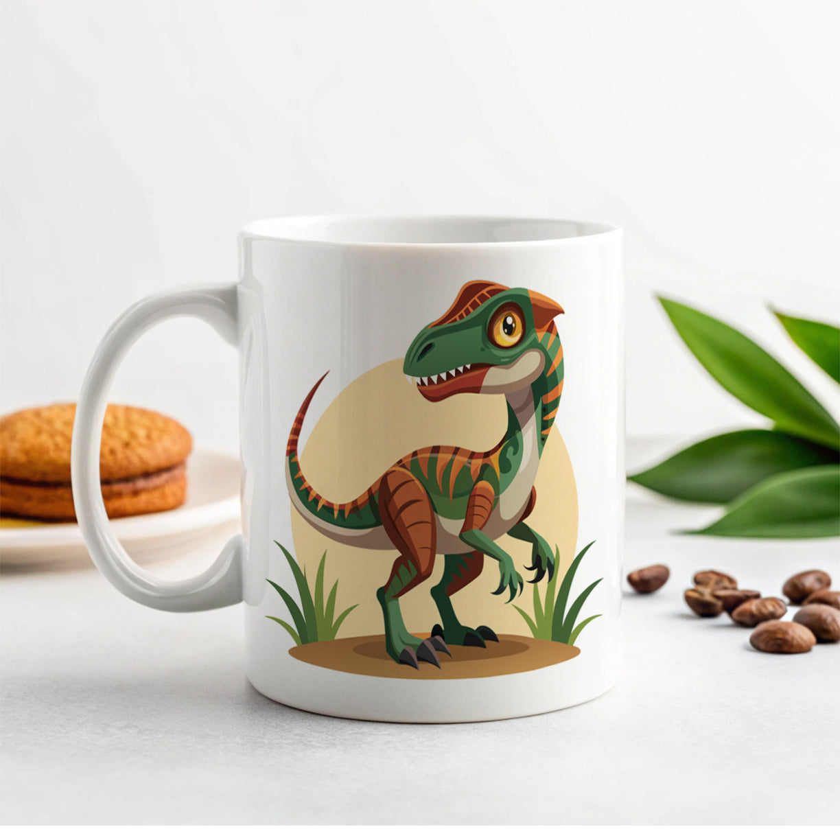 Velociraptor Dinosaur Ceramic Tea Coffee Mug Cup - 11oz