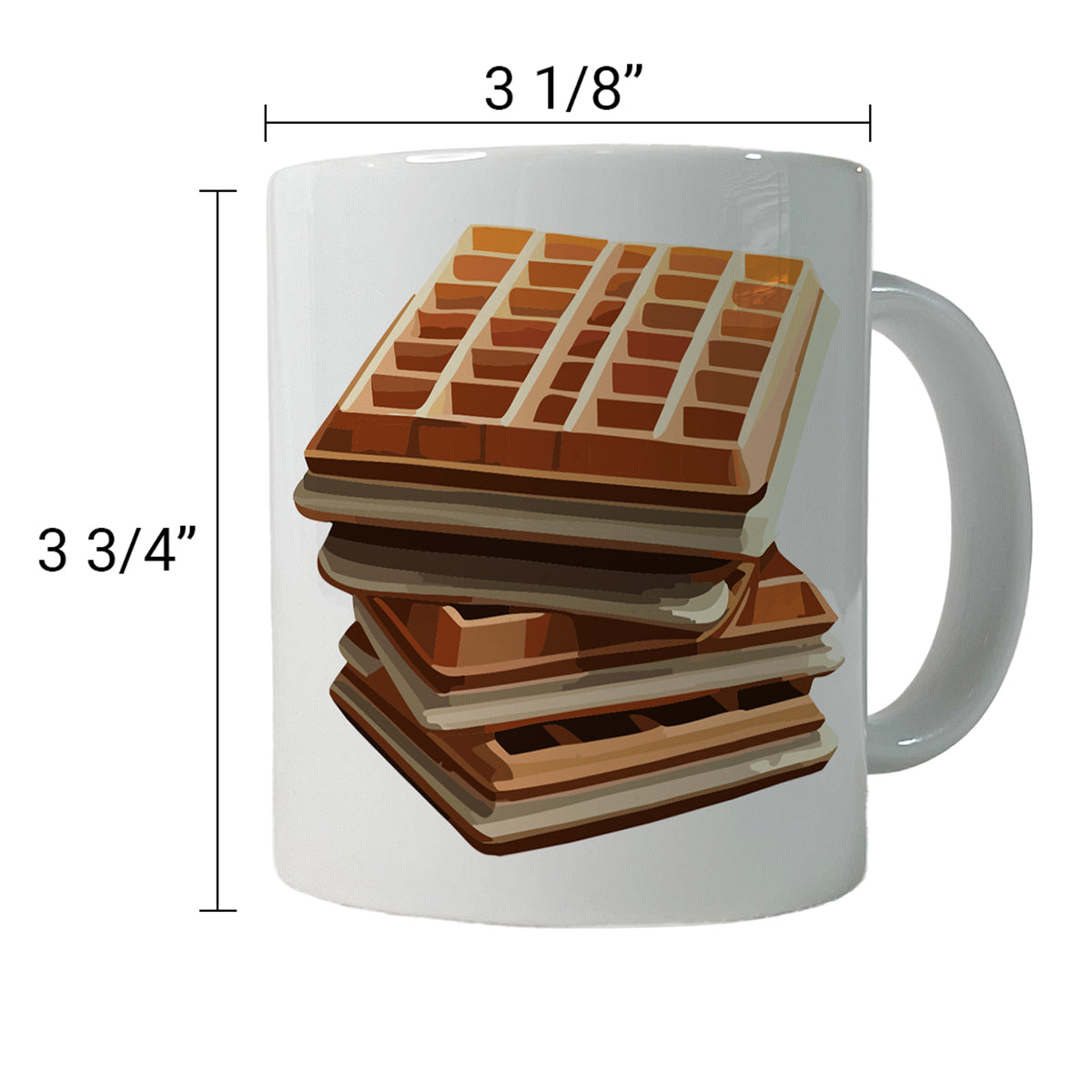 Waffles Stack Breakfast Food Ceramic Tea Coffee Mug Cup - 11oz