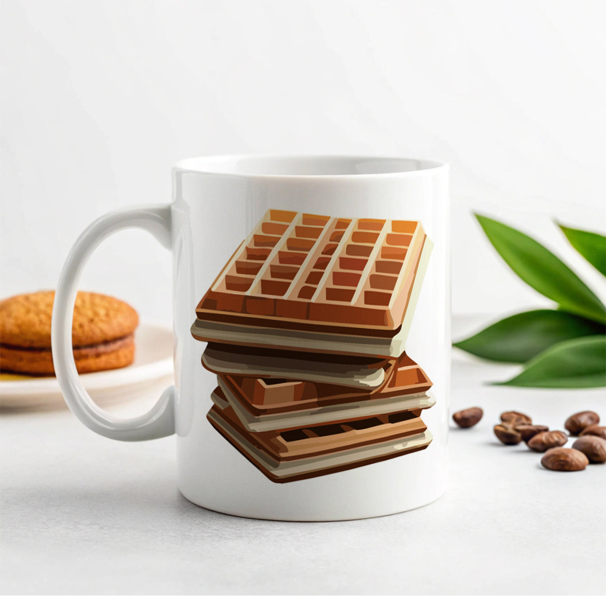 Waffles Stack Breakfast Food Ceramic Tea Coffee Mug Cup - 11oz
