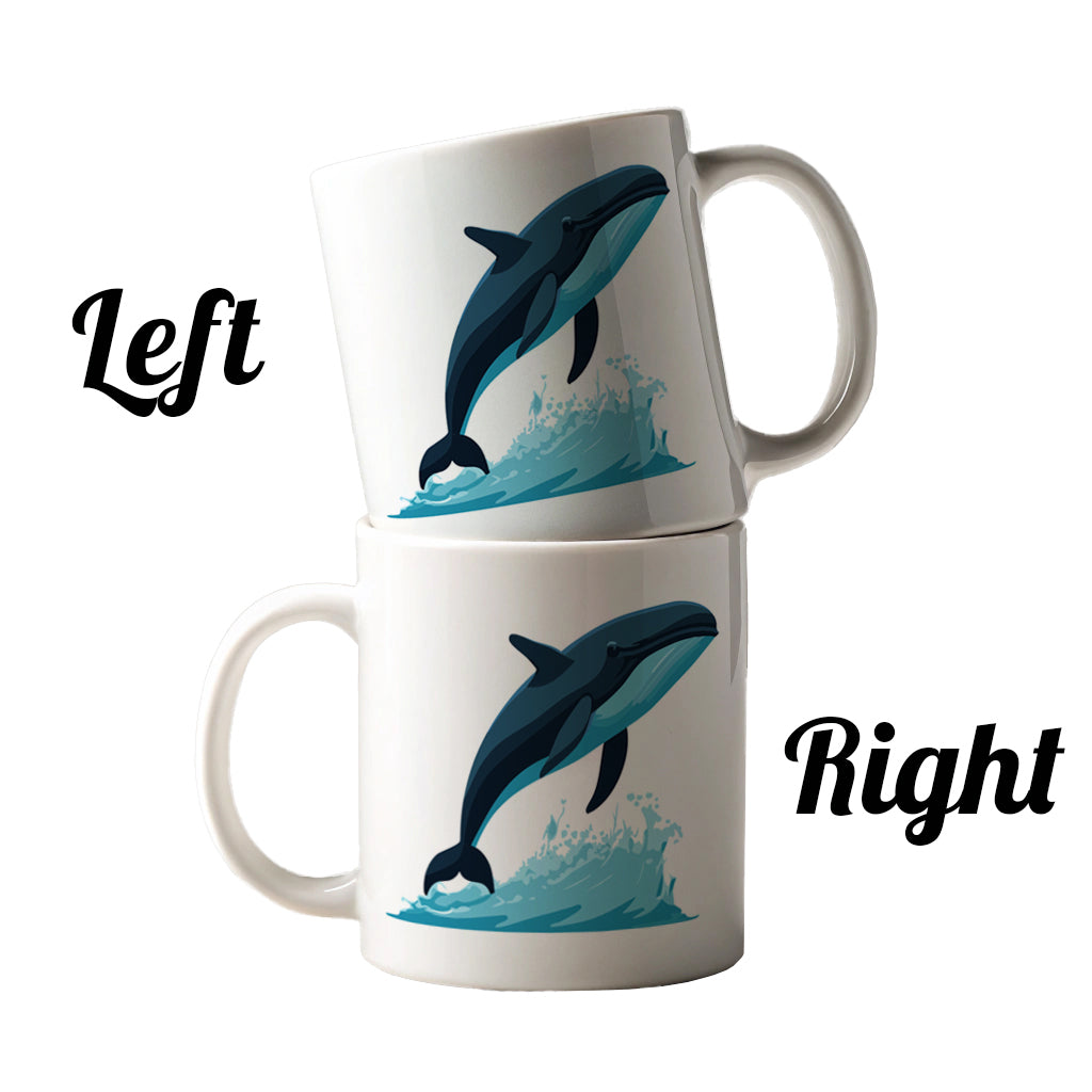 Whale Jumping Out of Water Ceramic Tea Coffee Mug Cup - 11oz