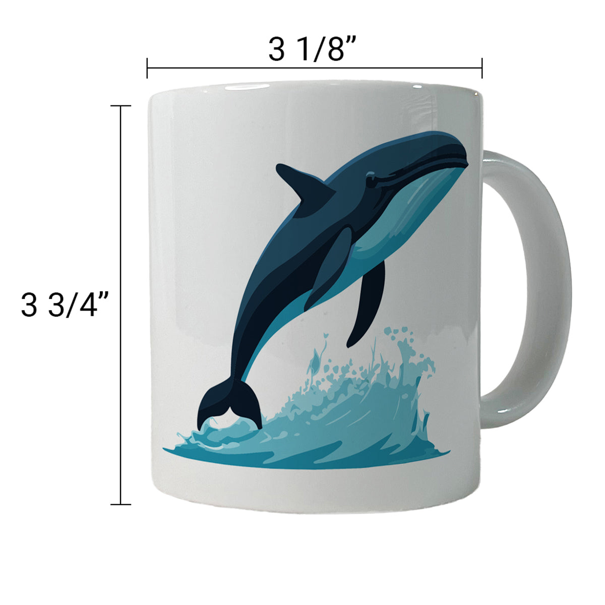 Whale Jumping Out of Water Ceramic Tea Coffee Mug Cup - 11oz