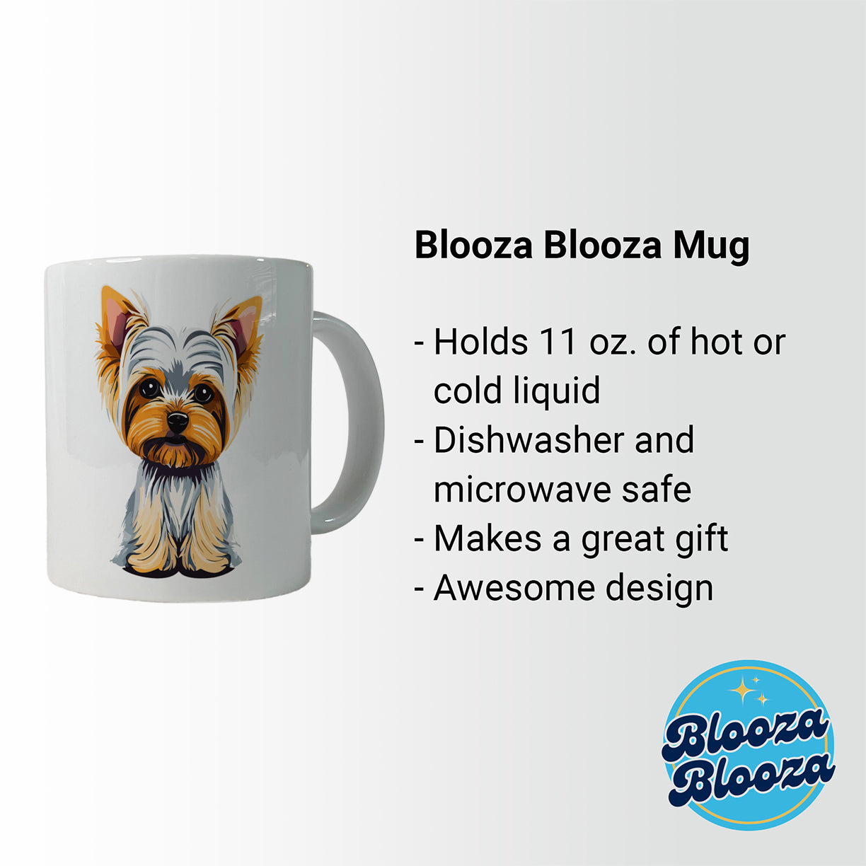 Yorkshire Terrier Dog Sitting Ceramic Tea Coffee Mug Cup - 11oz