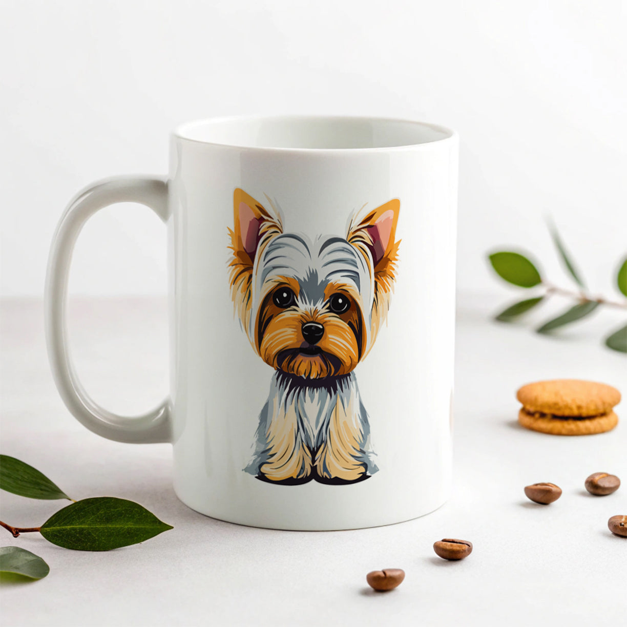 Yorkshire Terrier Dog Sitting Ceramic Tea Coffee Mug Cup - 11oz