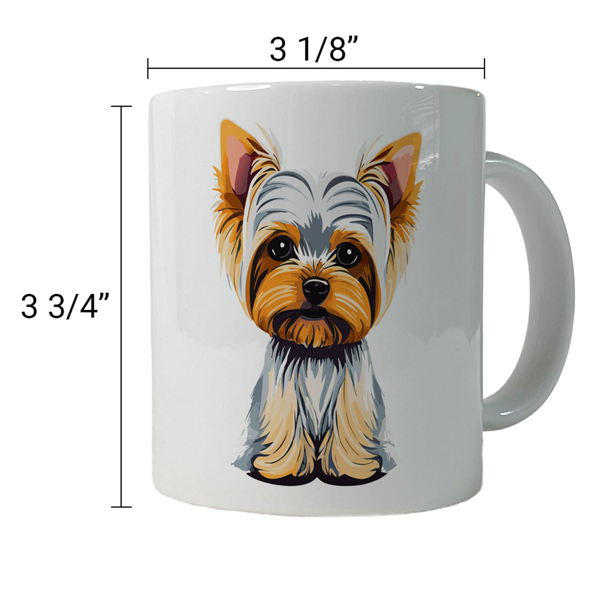 Yorkshire Terrier Dog Sitting Ceramic Tea Coffee Mug Cup - 11oz