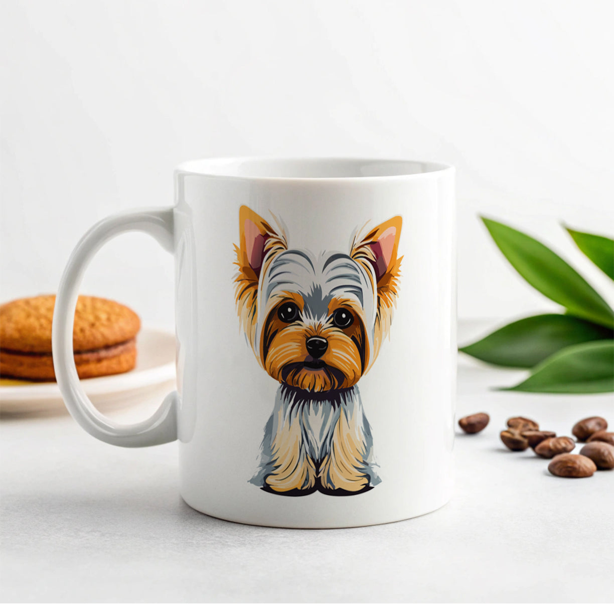 Yorkshire Terrier Dog Sitting Ceramic Tea Coffee Mug Cup - 11oz