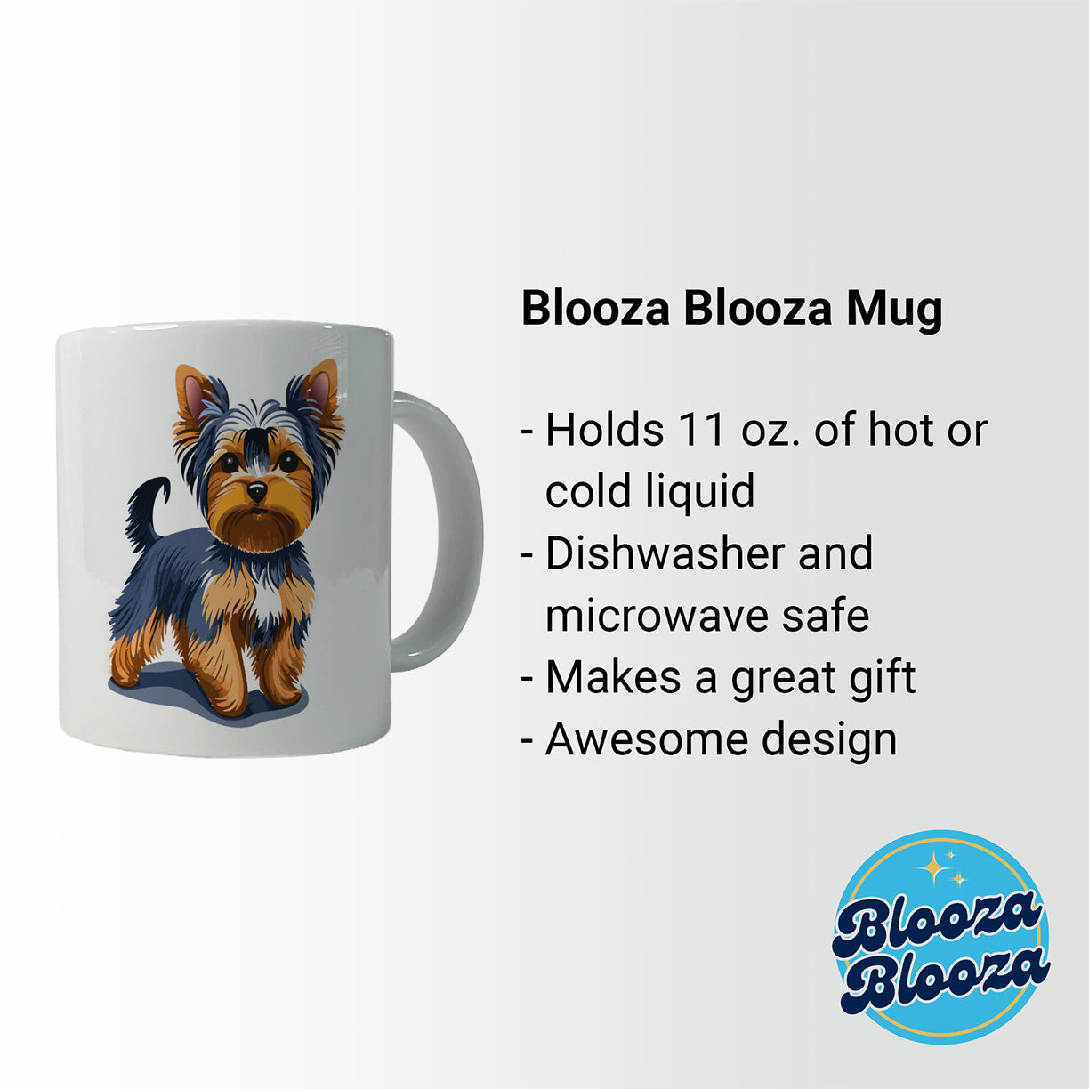 Yorkshire Terrier Dog Standing Ceramic Tea Coffee Mug Cup - 11oz