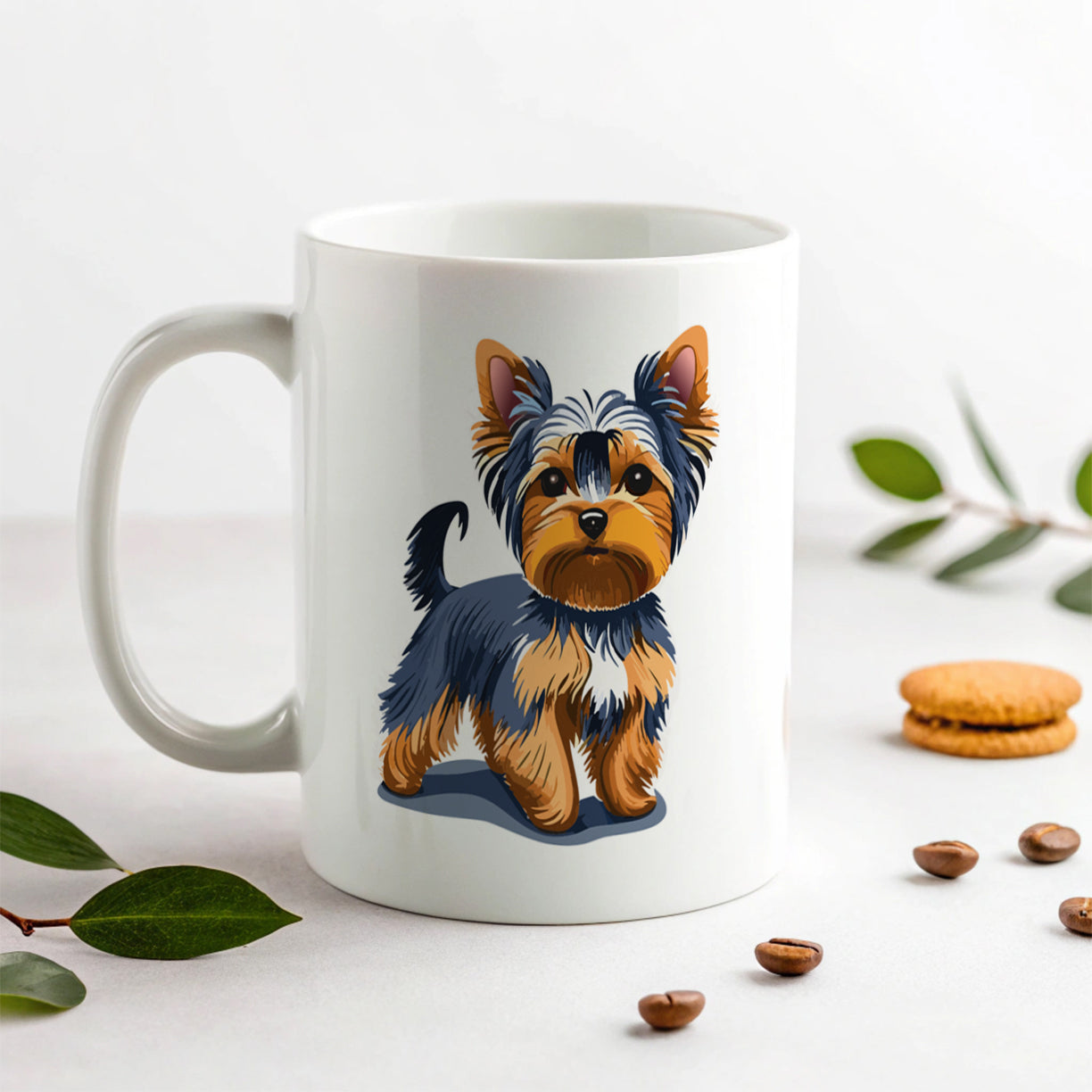 Yorkshire Terrier Dog Standing Ceramic Tea Coffee Mug Cup - 11oz