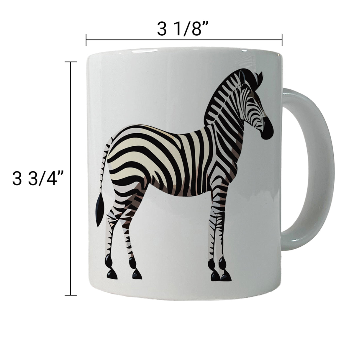 Zebra Standing Profile Ceramic Tea Coffee Mug Cup - 11oz