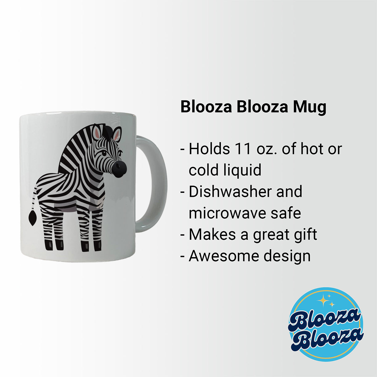 Zebra Standing Ceramic Tea Coffee Mug Cup - 11oz