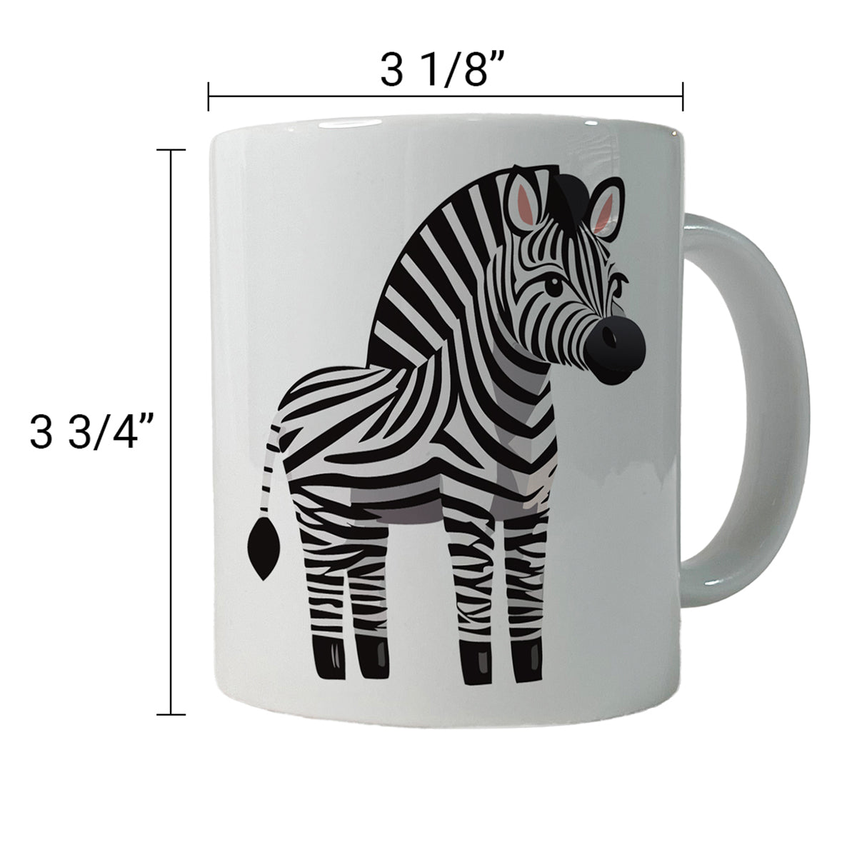 Zebra Standing Ceramic Tea Coffee Mug Cup - 11oz