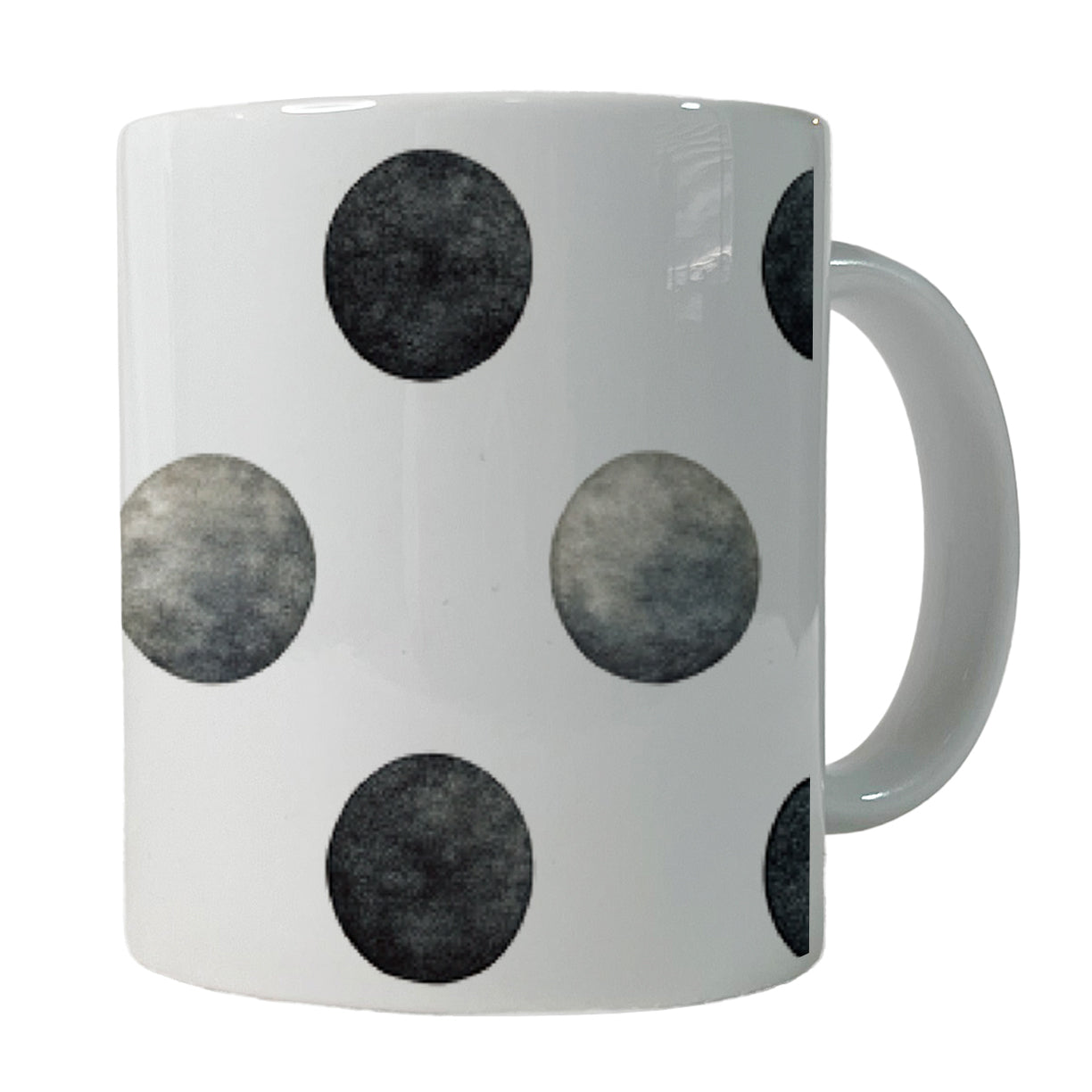 Black Polka Dots White Background Ceramic Tea Coffee Mug Cup - 11oz