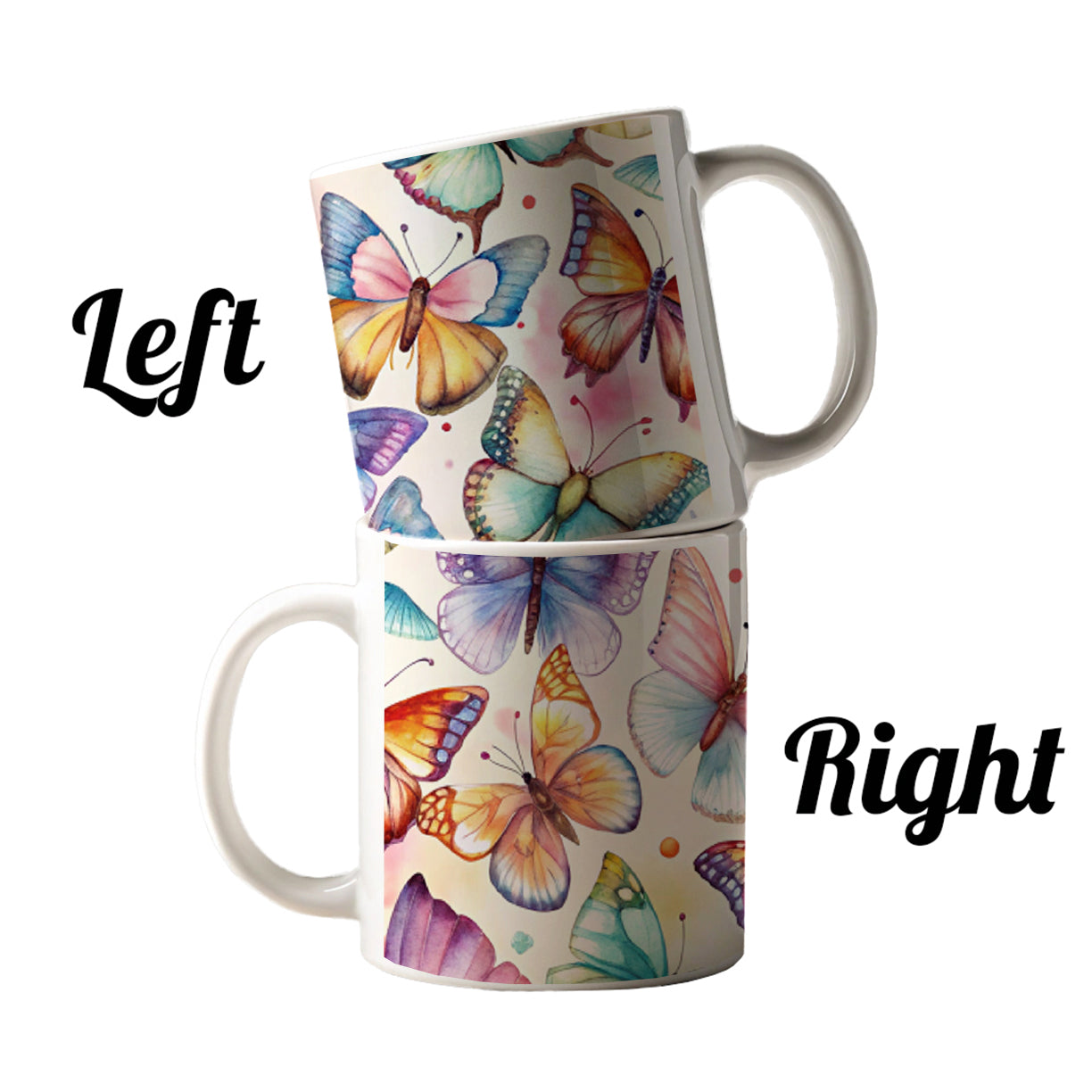 Butterflies Watercolor Ceramic Tea Coffee Mug Cup - 11oz