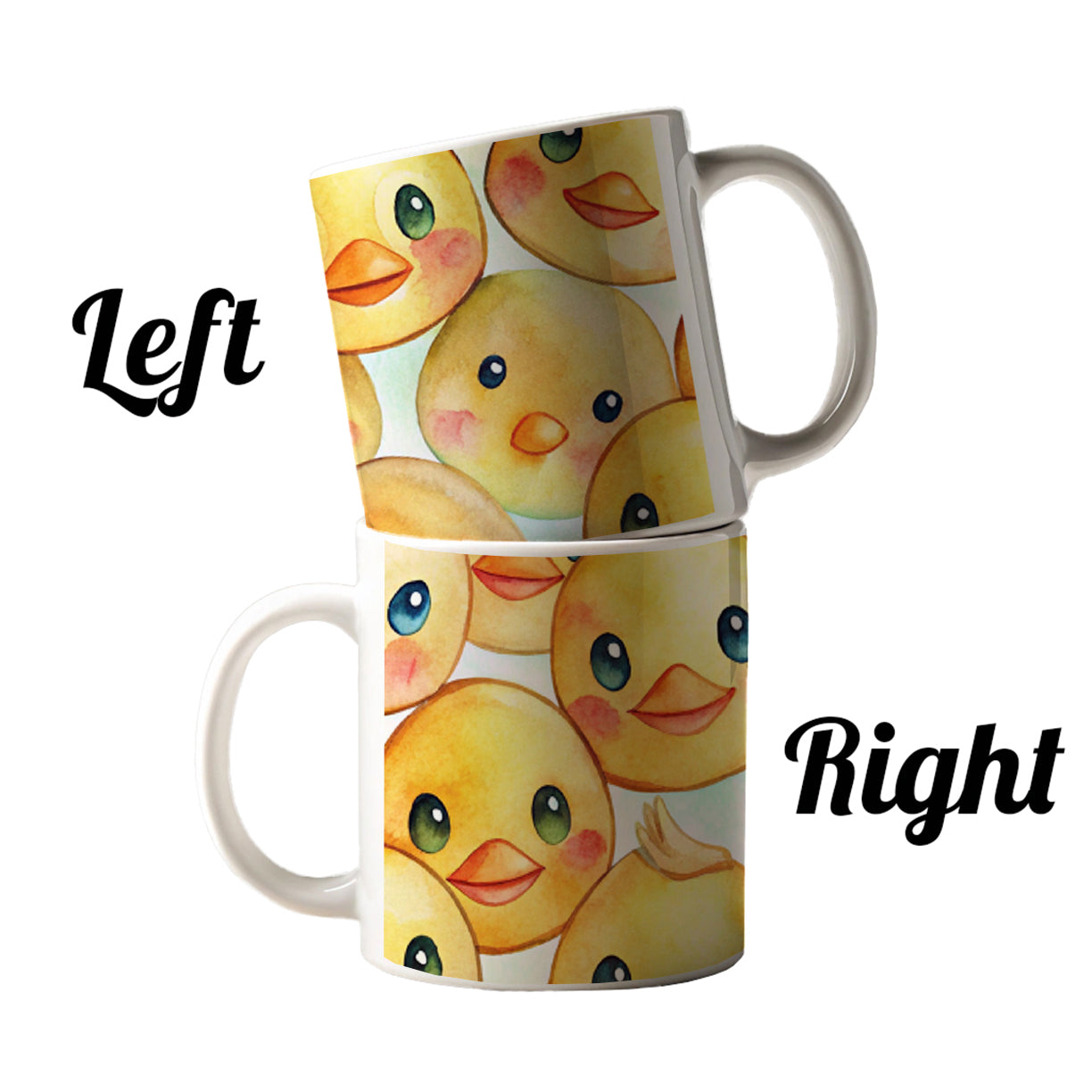 Cute Duck Faces Watercolor Ceramic Tea Coffee Mug Cup - 11oz