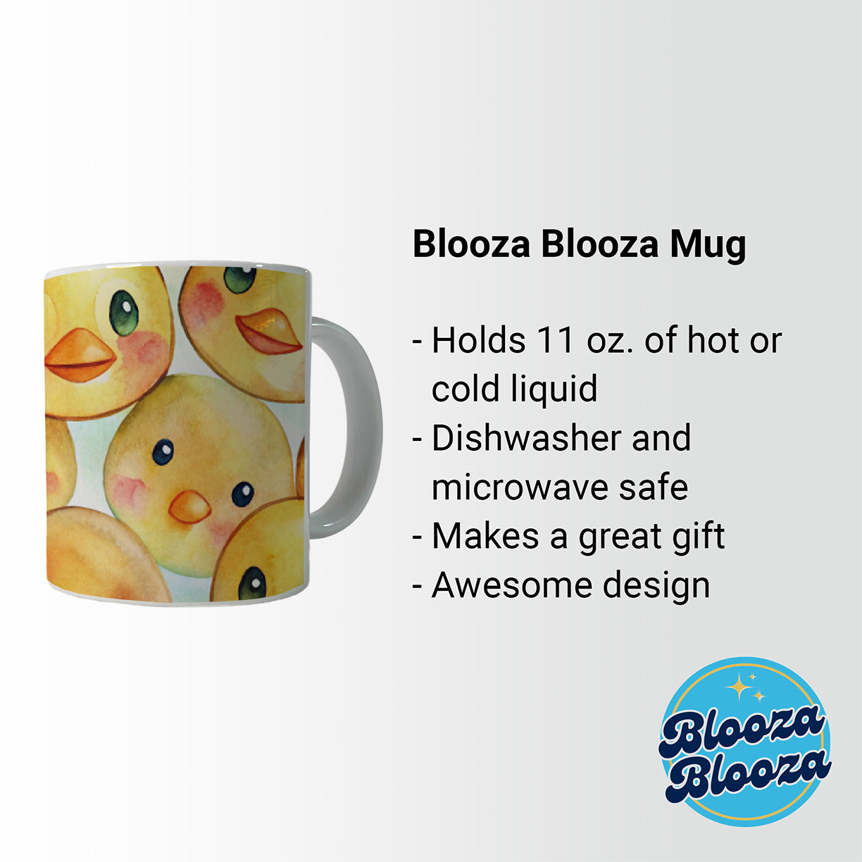 Cute Duck Faces Watercolor Ceramic Tea Coffee Mug Cup - 11oz