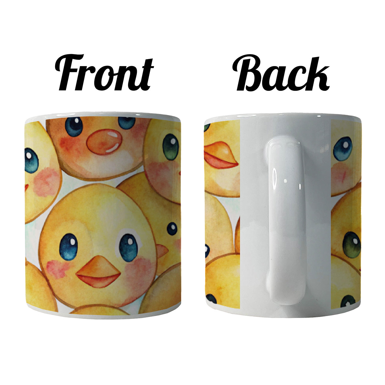 Cute Duck Faces Watercolor Ceramic Tea Coffee Mug Cup - 11oz