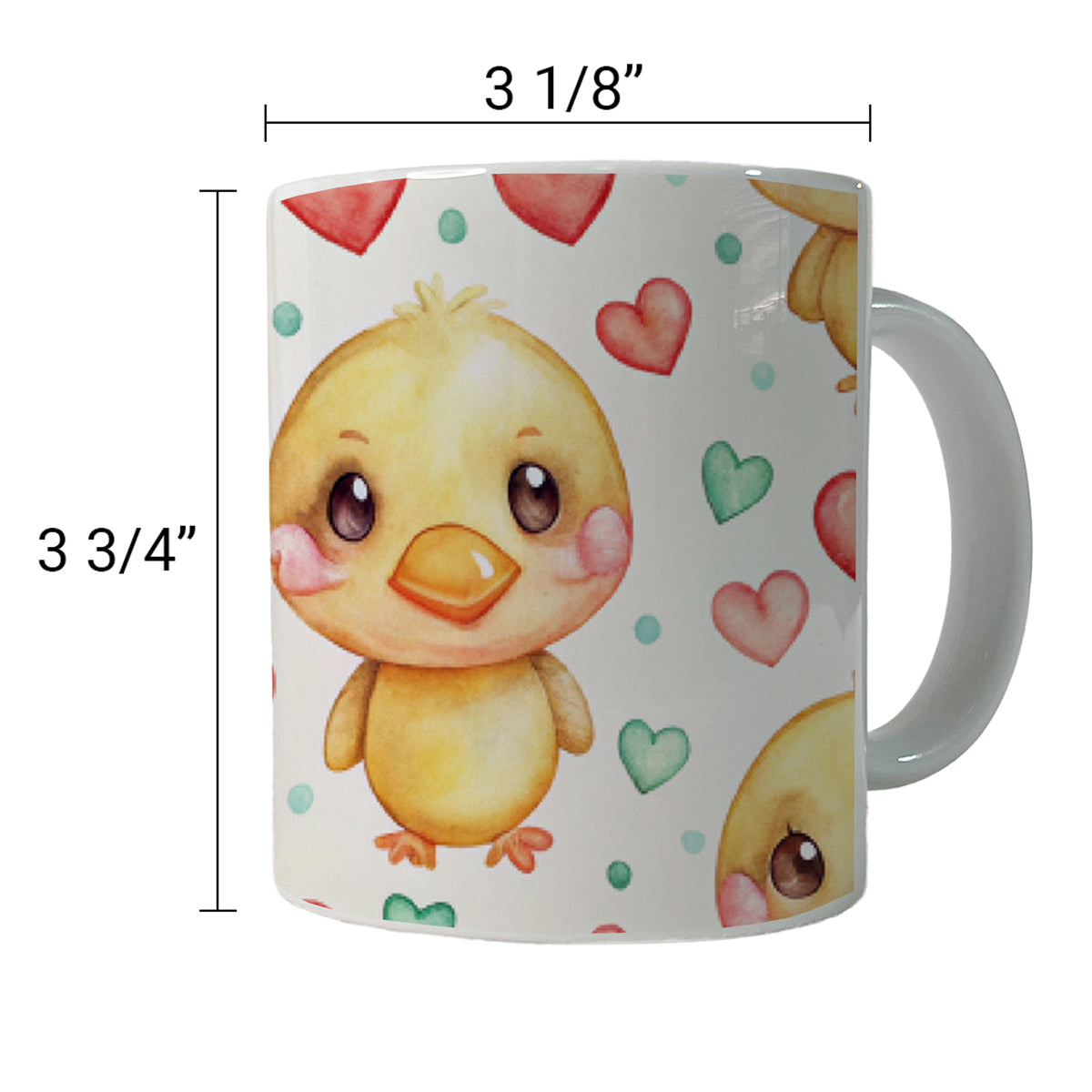 Cute Ducks Hearts Watercolor Ceramic Tea Coffee Mug Cup - 11oz