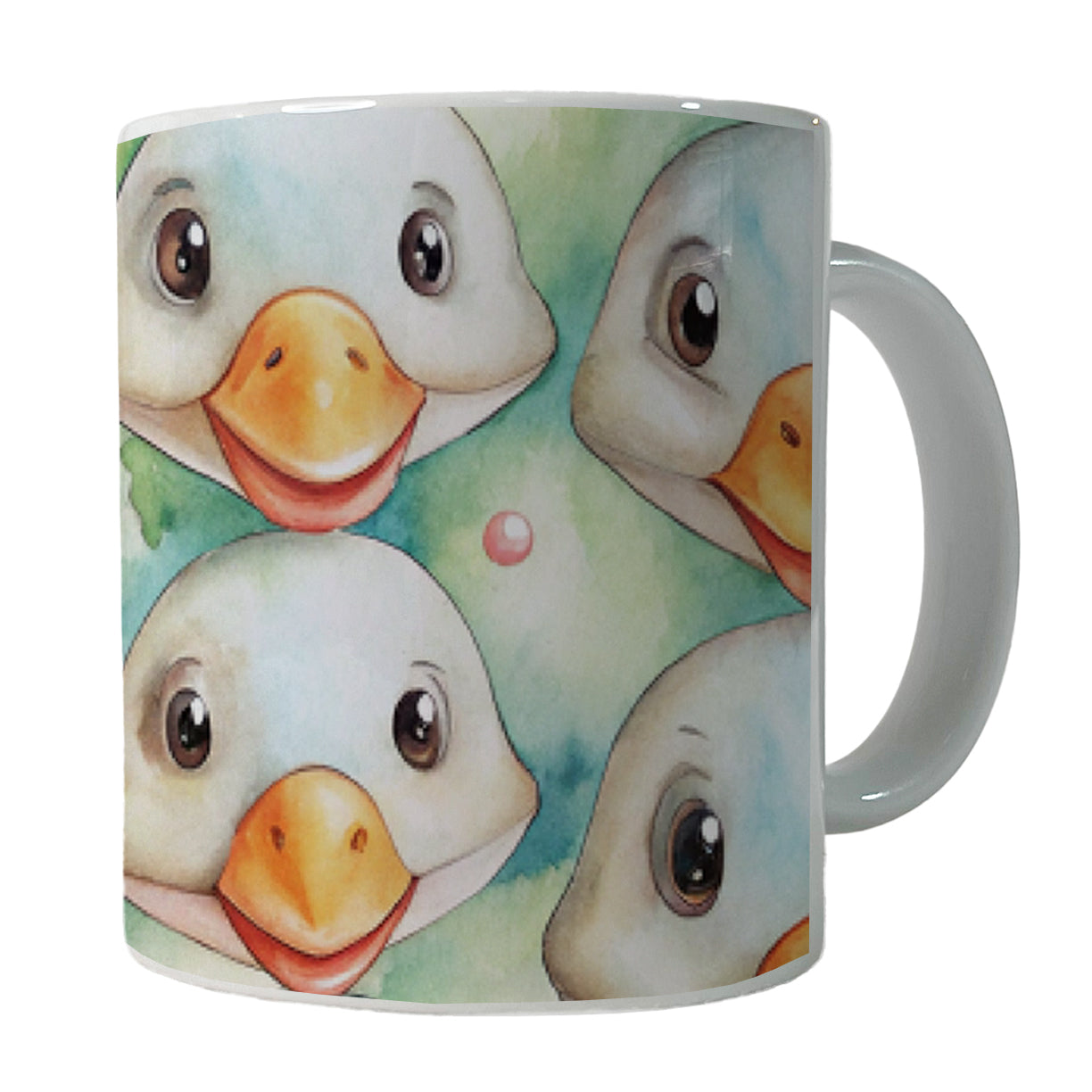Cute Geese Faces Watercolor Ceramic Tea Coffee Mug Cup - 11oz