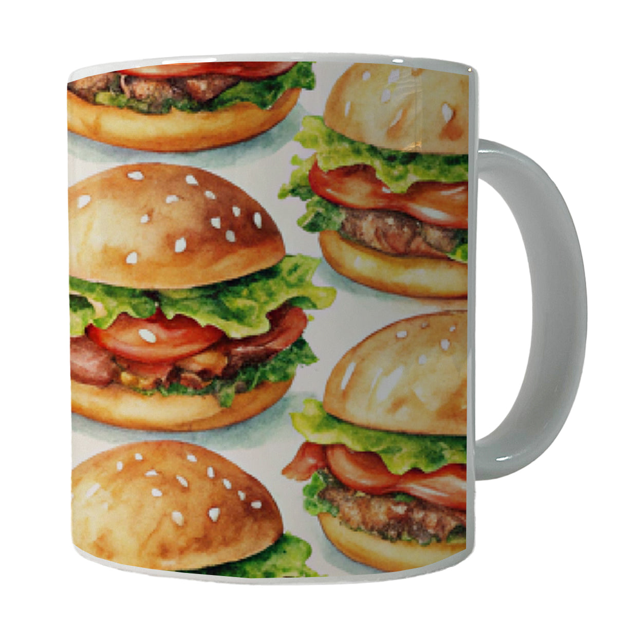 Hamburgers Watercolor Ceramic Tea Coffee Mug Cup - 11oz