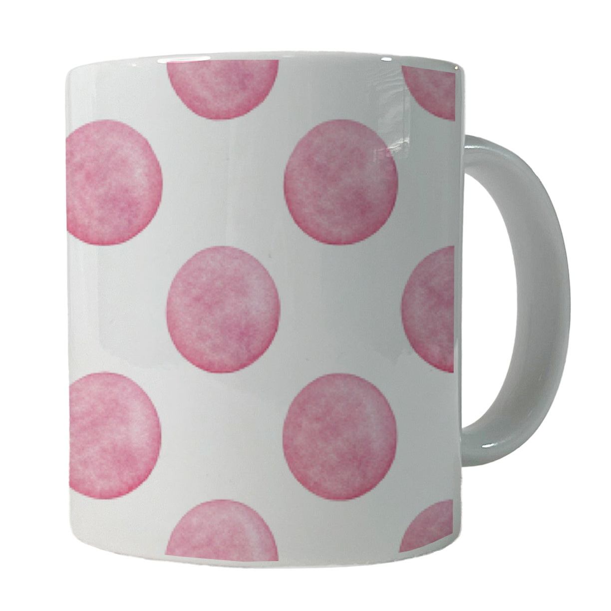 Light Pink Polka Dots White Background Ceramic Tea Coffee Mug Cup - 11oz