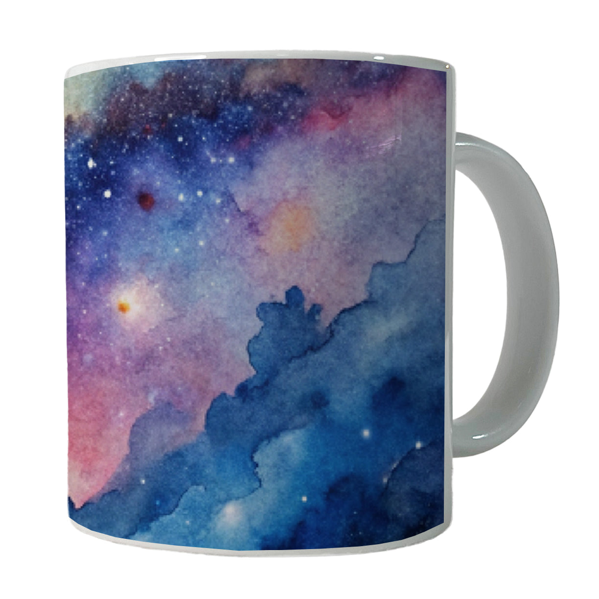 Milky Way Space Watercolor Design Stars Ceramic Tea Coffee Mug Cup - 11oz