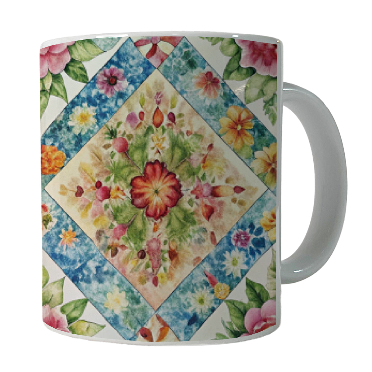 Quilt Floral Pattern Quilter Sewing Ceramic Tea Coffee Mug Cup - 11oz