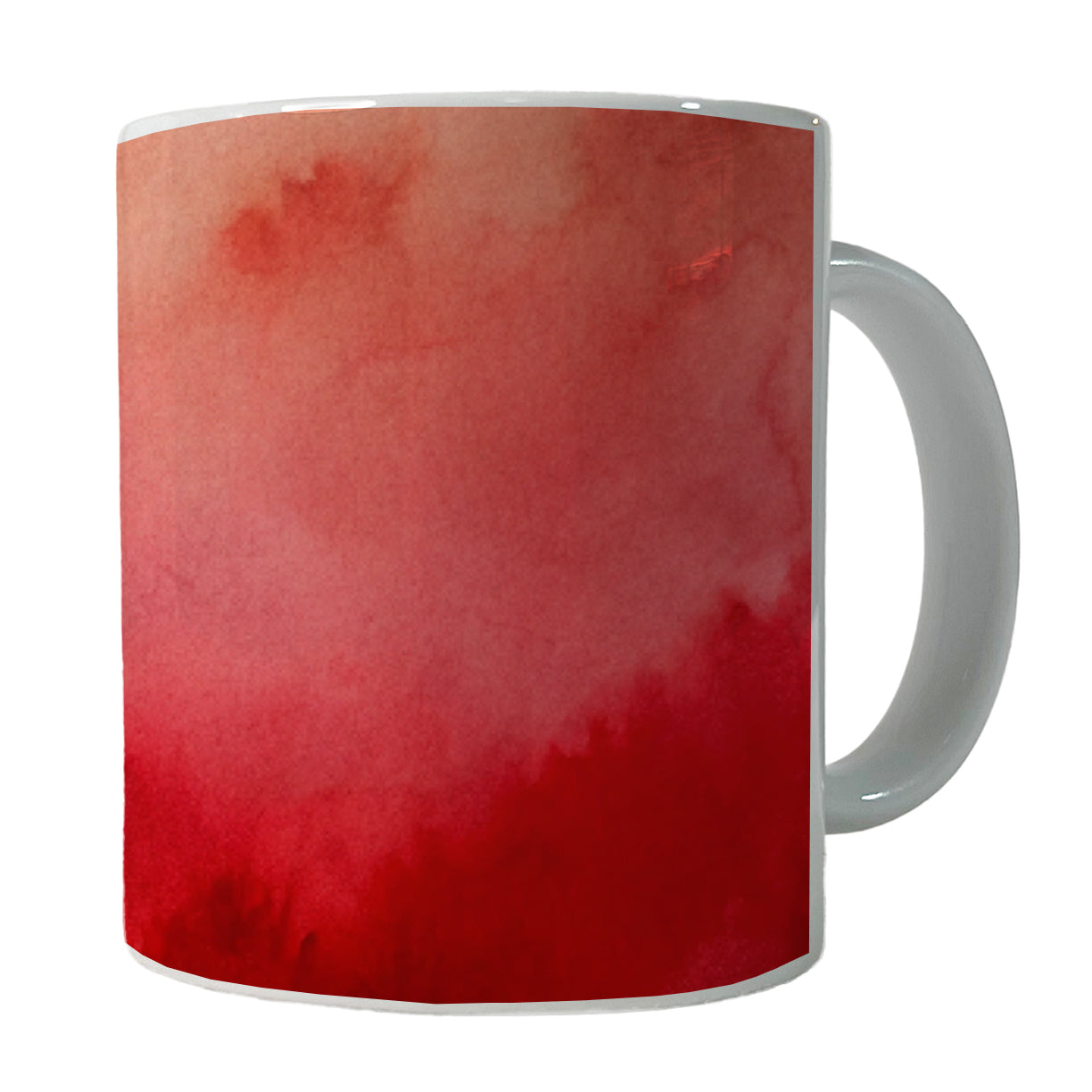 Red Ombre Watercolor Ceramic Tea Coffee Mug Cup - 11oz