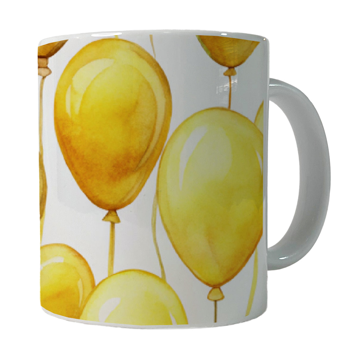 Yellow Balloons Watercolor Ceramic Tea Coffee Mug Cup - 11oz