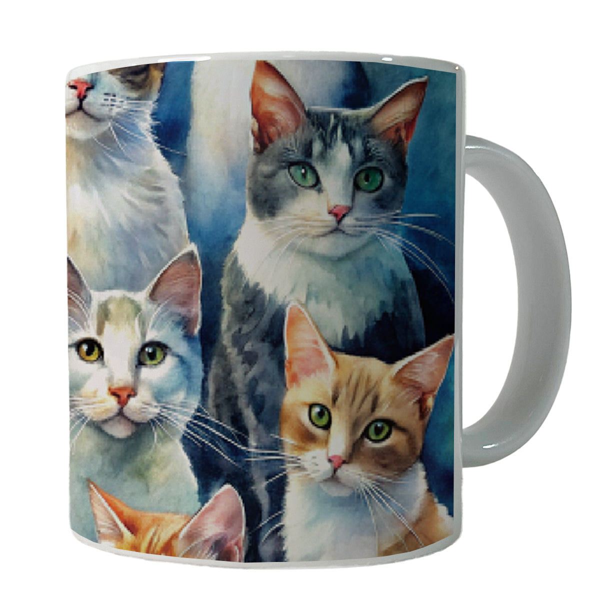 Bunch Of Cats Watercolor Ceramic Tea Coffee Mug Cup - 11oz