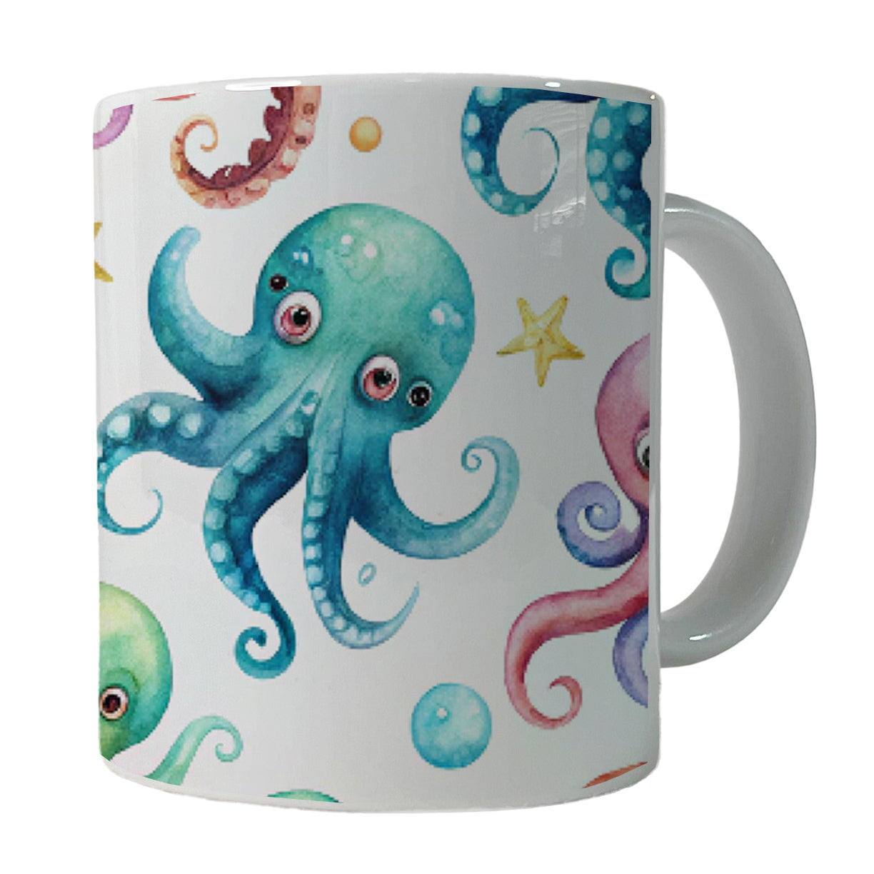 Lots Of Sweet Octopus Ceramic Tea Coffee Mug Cup - 11oz