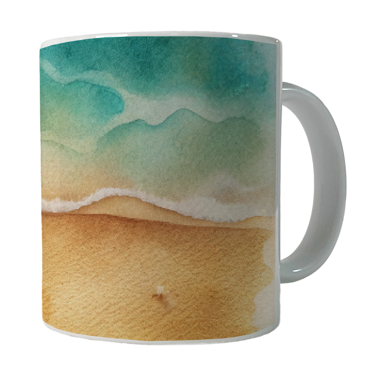 Sandy Tranquil Ocean Beach Ceramic Tea Coffee Mug Cup - 11oz