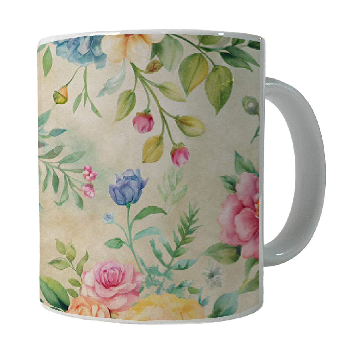 Ditsy Floral Flowers Wallpaper Ceramic Tea Coffee Mug Cup - 11oz