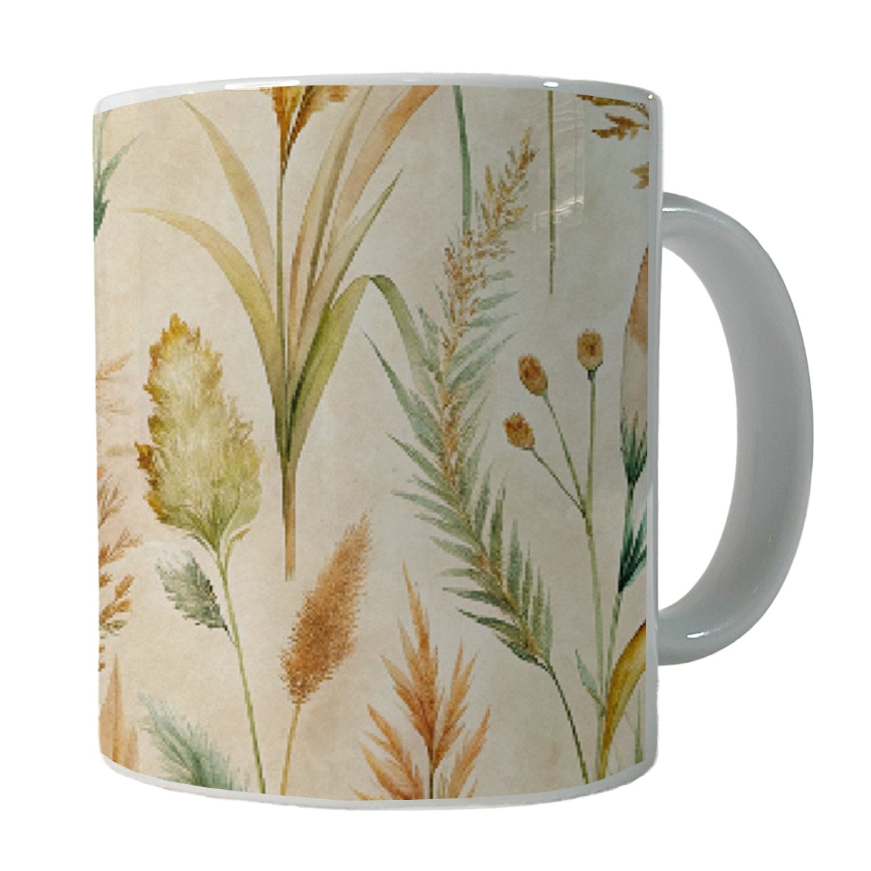 Wild Grasses Wheat Pattern Ceramic Tea Coffee Mug Cup - 11oz