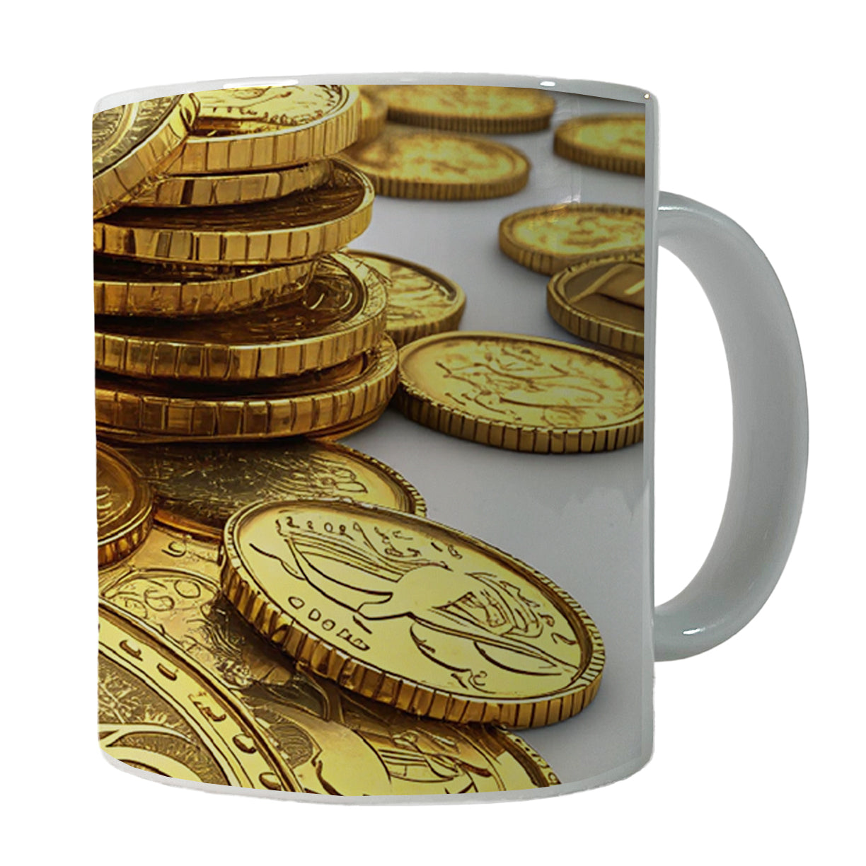 Lots of Gold Coins Ceramic Tea Coffee Mug Cup - 11oz