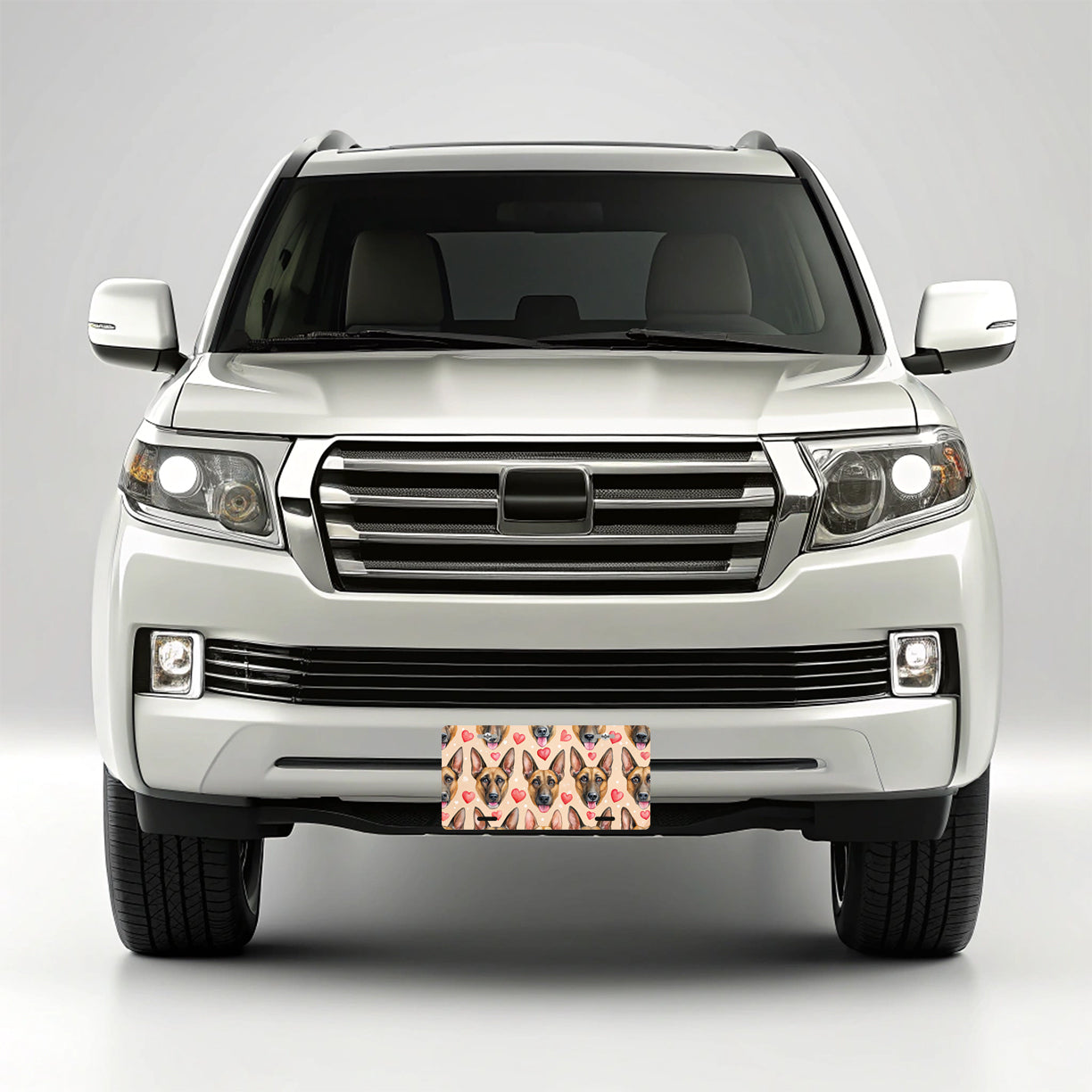 Belgian Malinois Dog Faces Hearts Metal Vanity Novelty Tag License Plate for Trucks Cars SUVs