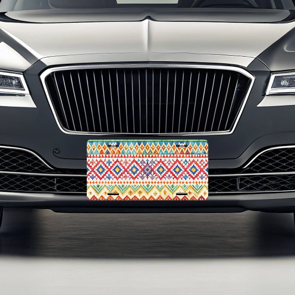 Fair Isle Knitting Sweater Metal Vanity Novelty Tag License Plate for Trucks Cars SUVs