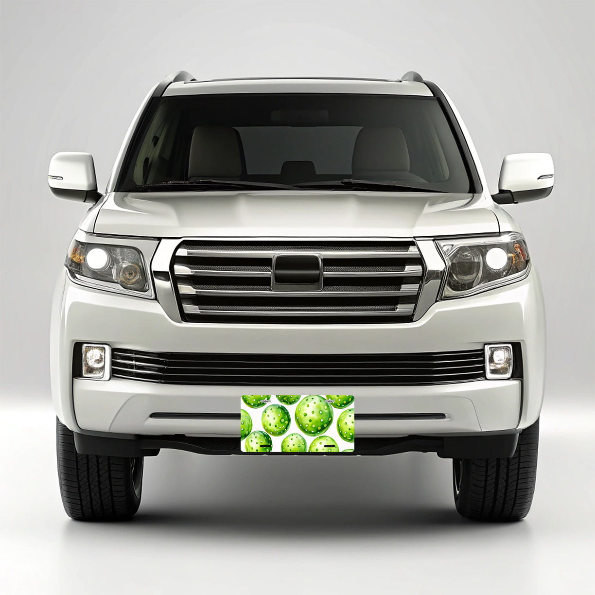 Fluorescent Green Pickleballs Metal Vanity Novelty Tag License Plate for Trucks Cars SUVs