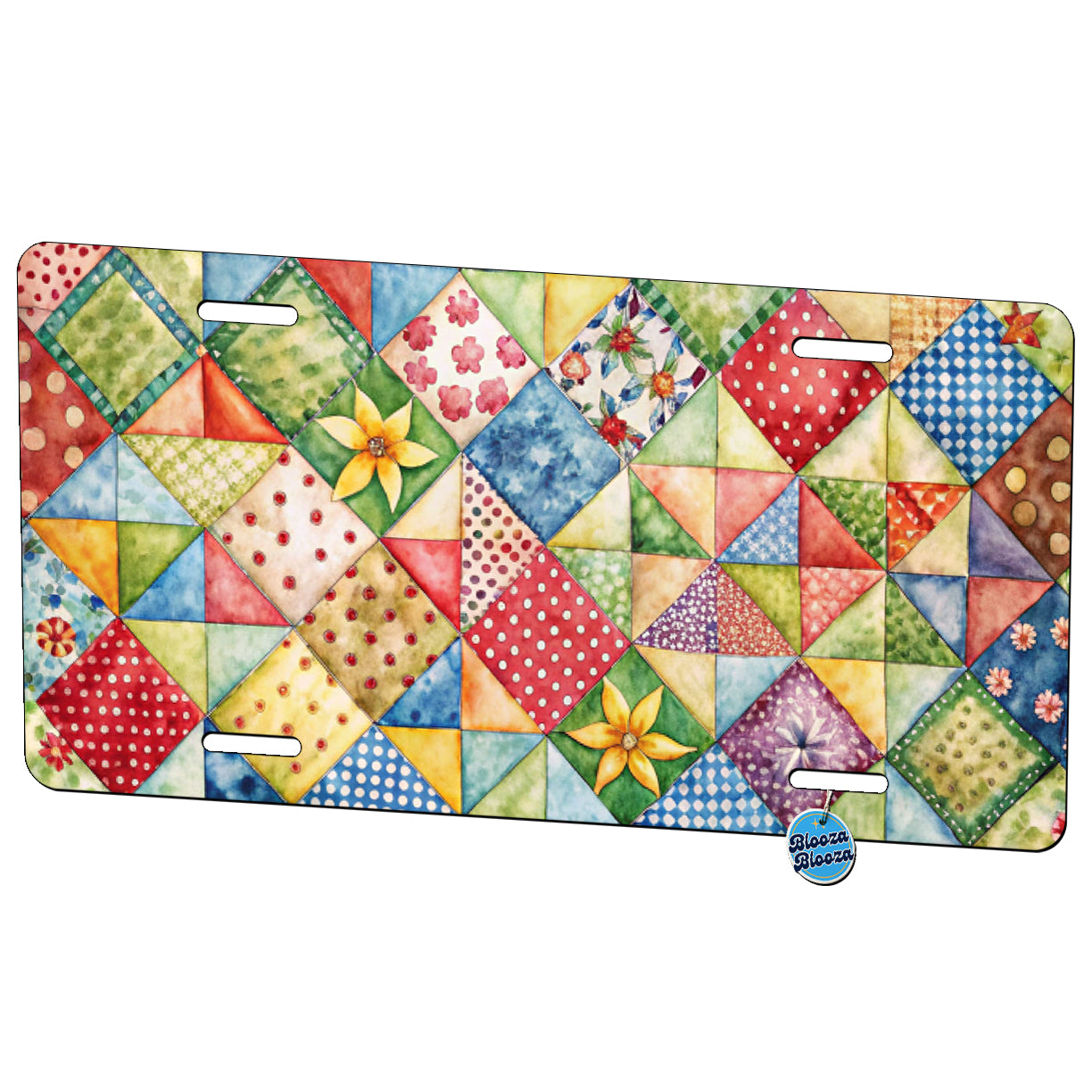 Patchwork Quilt Country Sewing Quilter Metal Vanity Novelty Tag License Plate for Trucks Cars SUVs
