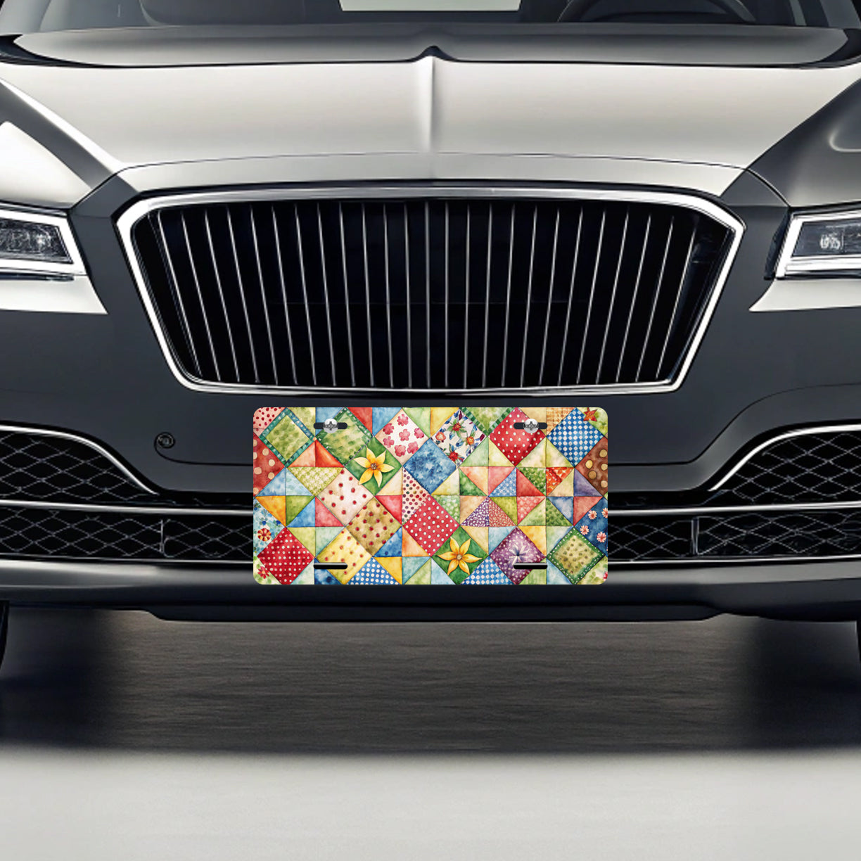 Patchwork Quilt Country Sewing Quilter Metal Vanity Novelty Tag License Plate for Trucks Cars SUVs