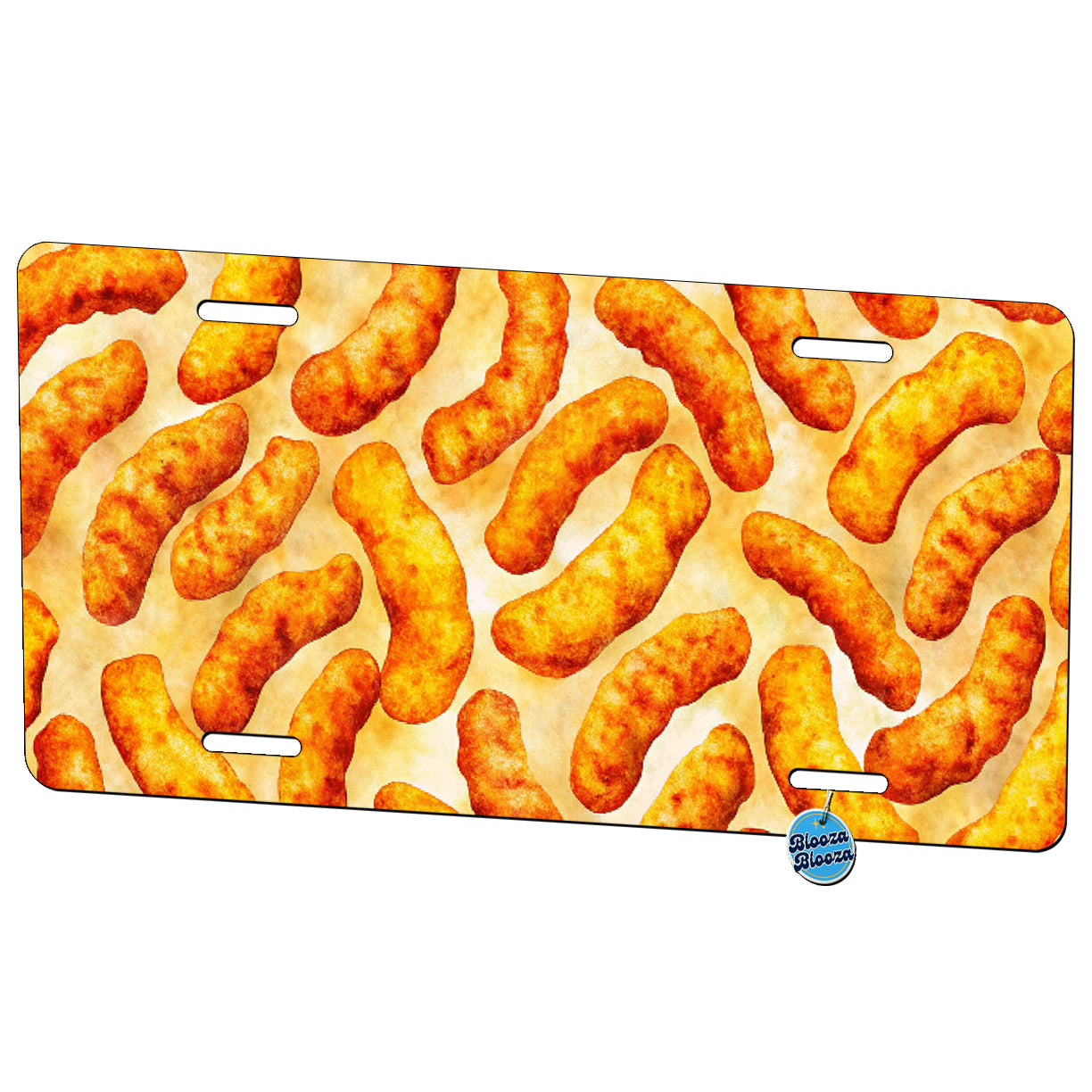 Cheese Curls Puffs Snacks Metal Vanity Novelty Tag License Plate for Trucks Cars SUVs