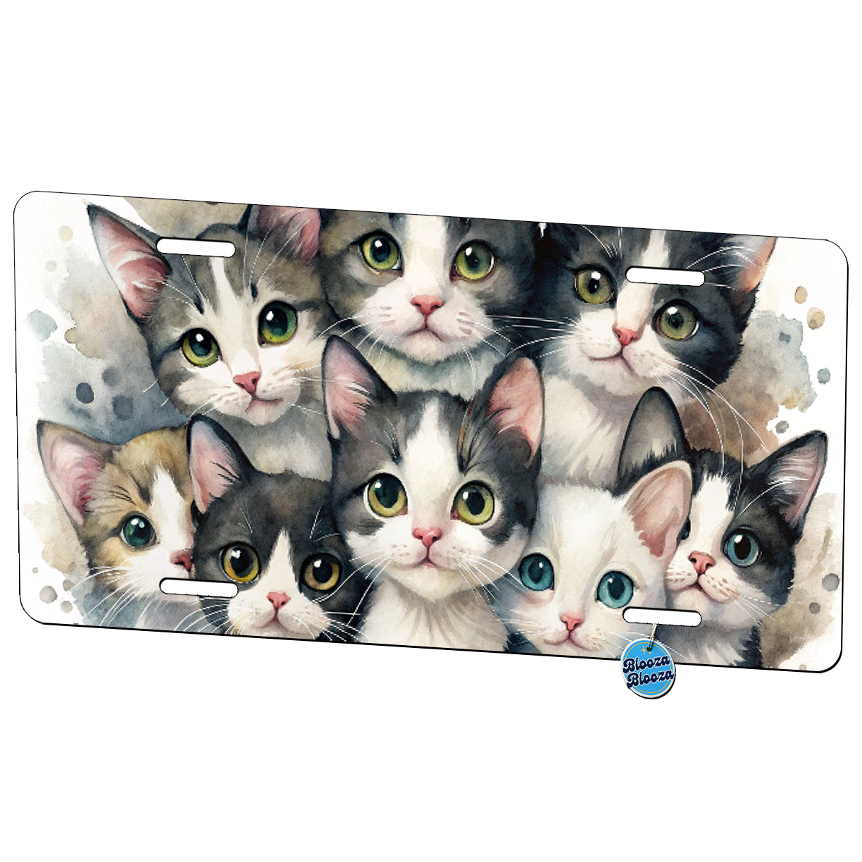 Sweet Black And White Cats Metal Vanity Novelty Tag License Plate for Trucks Cars SUVs