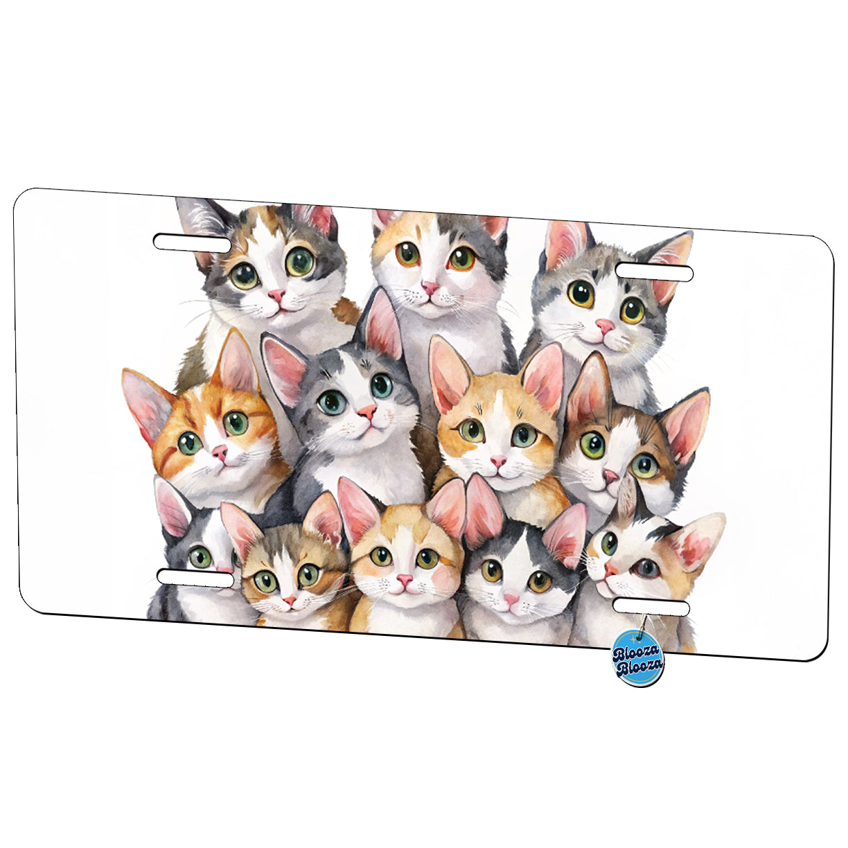 Sweet Japanese Bobtail Cats Metal Vanity Novelty Tag License Plate for Trucks Cars SUVs