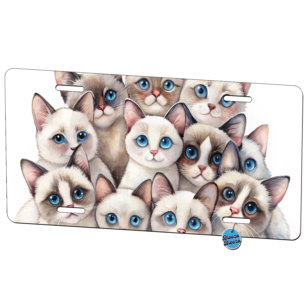 Sweet Snowshoe Cats Metal Vanity Novelty Tag License Plate for Trucks Cars SUVs